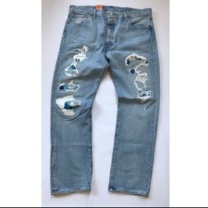 LEVI'S 501 Hawaiian Repaired Denim Jeans NWT